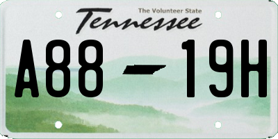 TN license plate A8819H