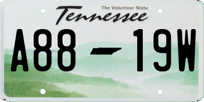 TN license plate A8819W