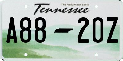 TN license plate A8820Z