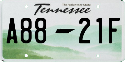 TN license plate A8821F
