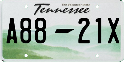 TN license plate A8821X