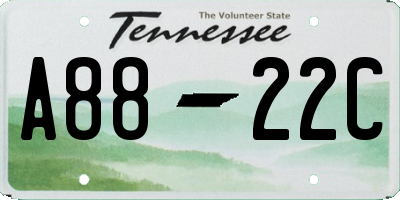 TN license plate A8822C