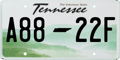 TN license plate A8822F