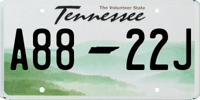 TN license plate A8822J