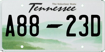 TN license plate A8823D