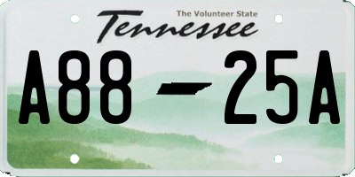 TN license plate A8825A