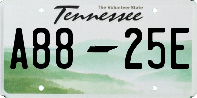 TN license plate A8825E