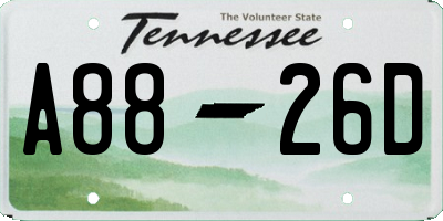 TN license plate A8826D