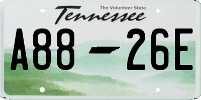 TN license plate A8826E