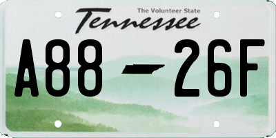 TN license plate A8826F