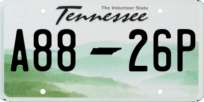 TN license plate A8826P