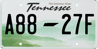 TN license plate A8827F