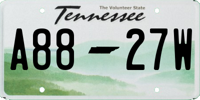 TN license plate A8827W