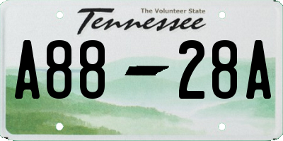 TN license plate A8828A