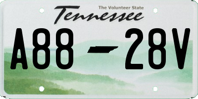 TN license plate A8828V