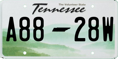 TN license plate A8828W