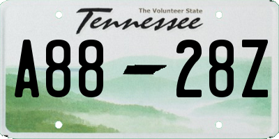 TN license plate A8828Z