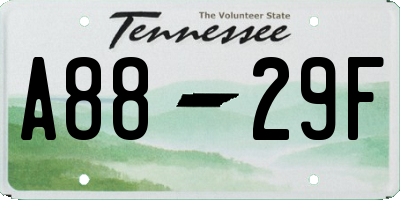 TN license plate A8829F