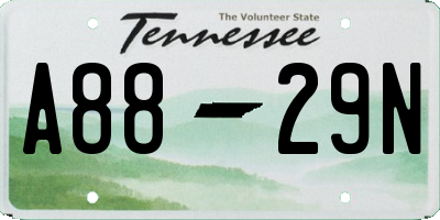 TN license plate A8829N