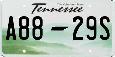 TN license plate A8829S