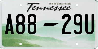 TN license plate A8829U