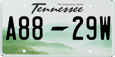 TN license plate A8829W