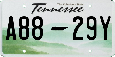 TN license plate A8829Y