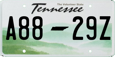 TN license plate A8829Z