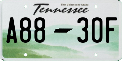 TN license plate A8830F