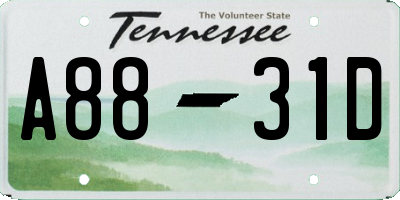 TN license plate A8831D