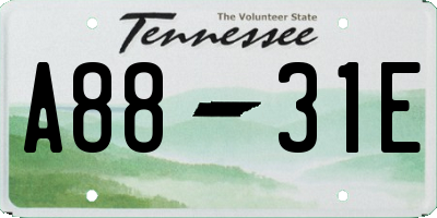 TN license plate A8831E