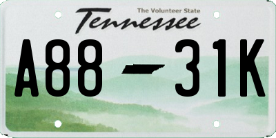 TN license plate A8831K