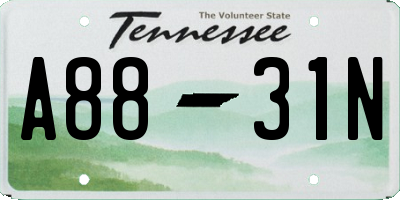 TN license plate A8831N