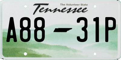 TN license plate A8831P