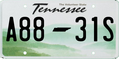 TN license plate A8831S