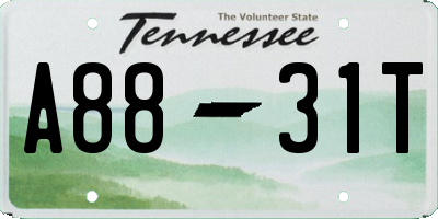 TN license plate A8831T
