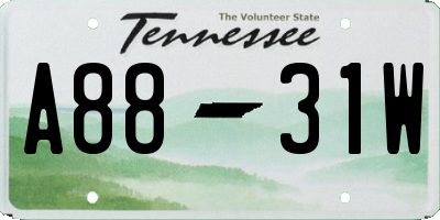 TN license plate A8831W