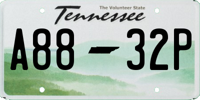 TN license plate A8832P
