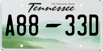 TN license plate A8833D