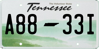 TN license plate A8833I