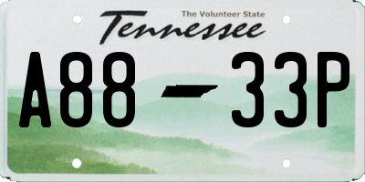 TN license plate A8833P