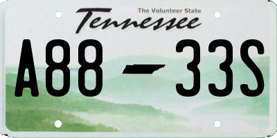 TN license plate A8833S