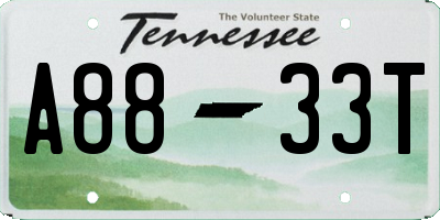 TN license plate A8833T