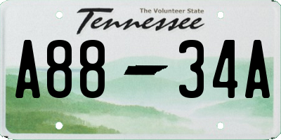 TN license plate A8834A