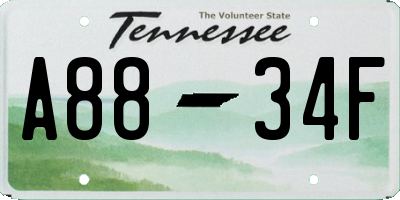 TN license plate A8834F