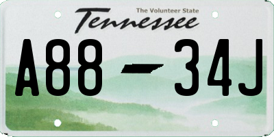 TN license plate A8834J