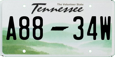 TN license plate A8834W