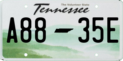 TN license plate A8835E