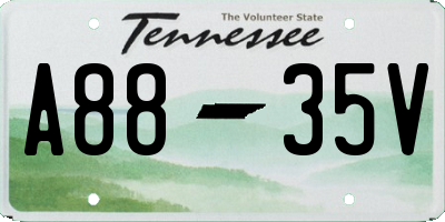 TN license plate A8835V