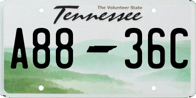 TN license plate A8836C